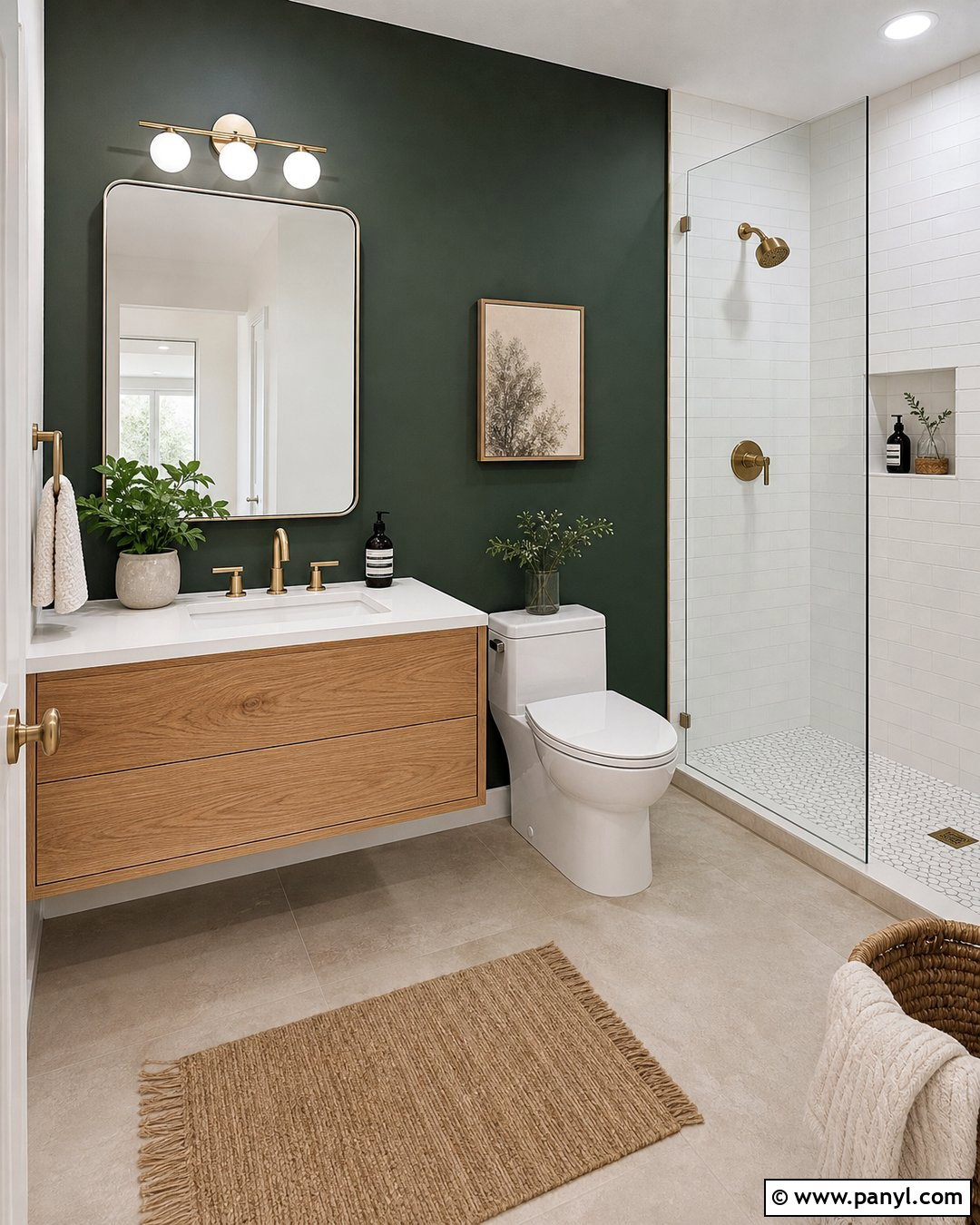 Deep Green Bathroom Wall - 30 deep green wall ideas
