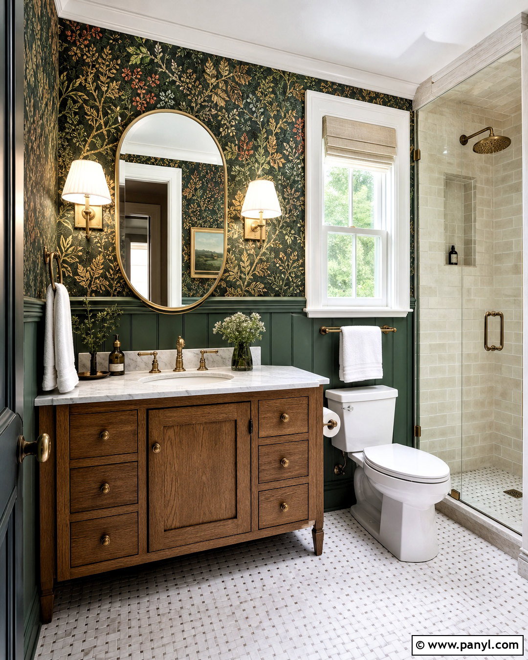 Deep Green Bathroom Wallpaper - 20 deep green bathroom ideas