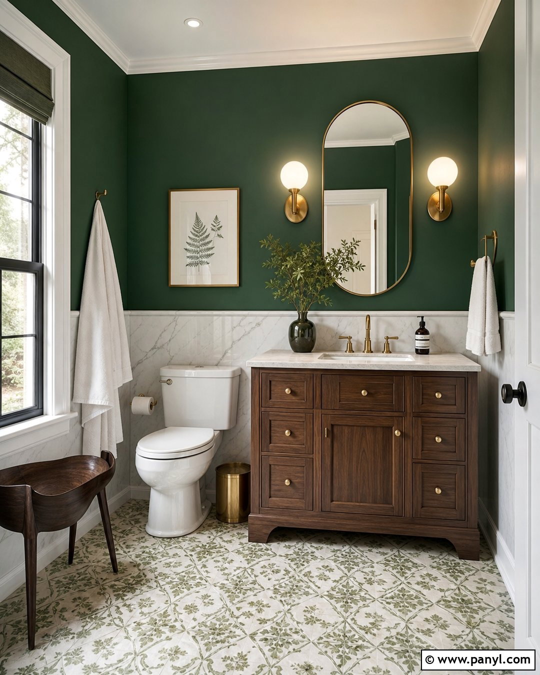 Deep Green Bathroom Walls - 50 green walls