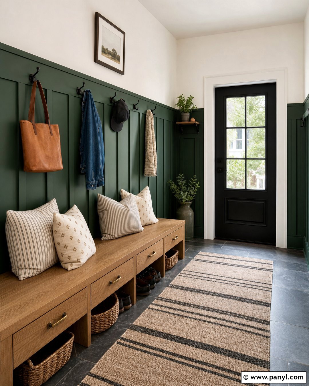 Deep Green Board And Batten Wall - 30 deep green wall ideas