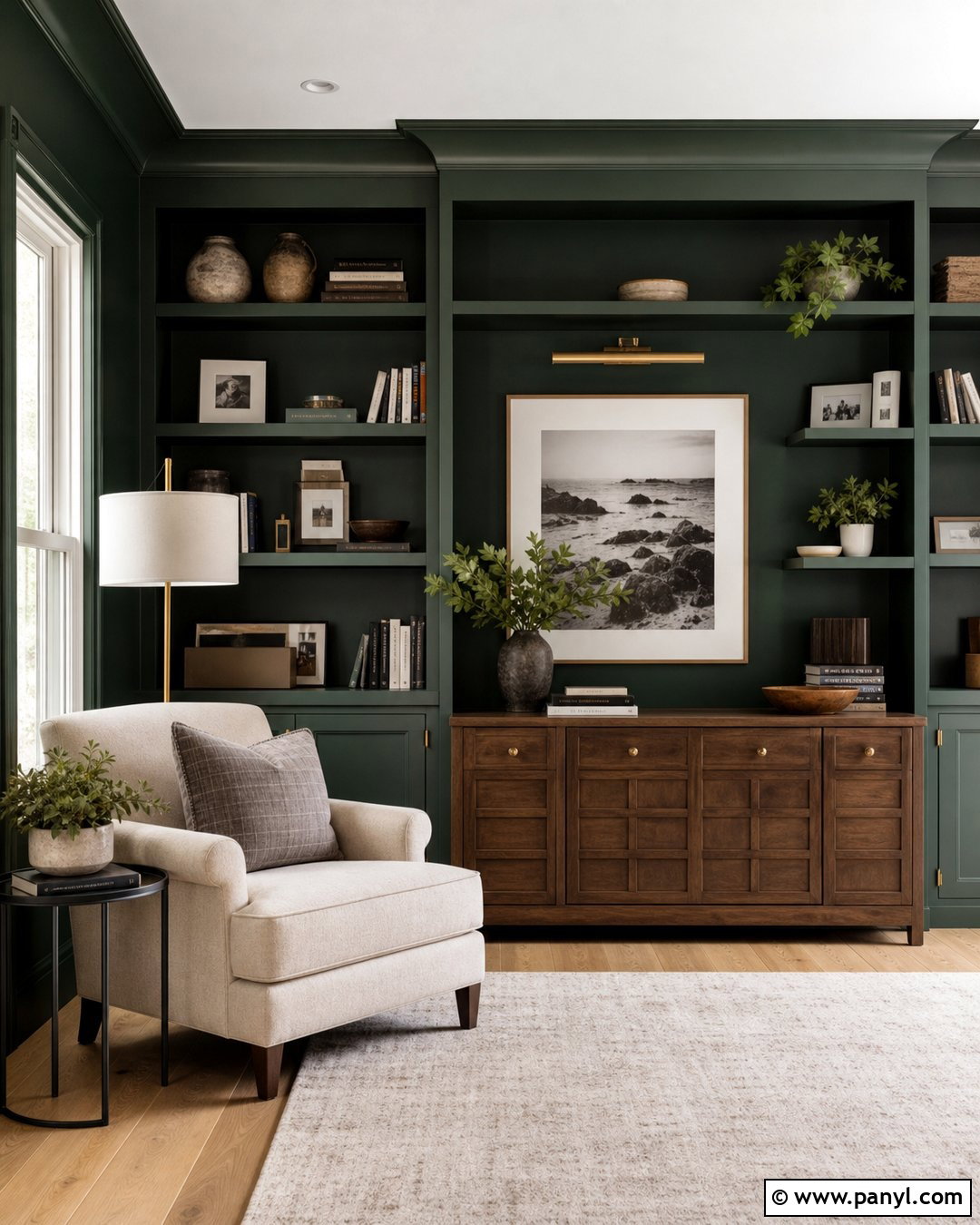 Deep Green Built In Wall - 30 deep green wall ideas