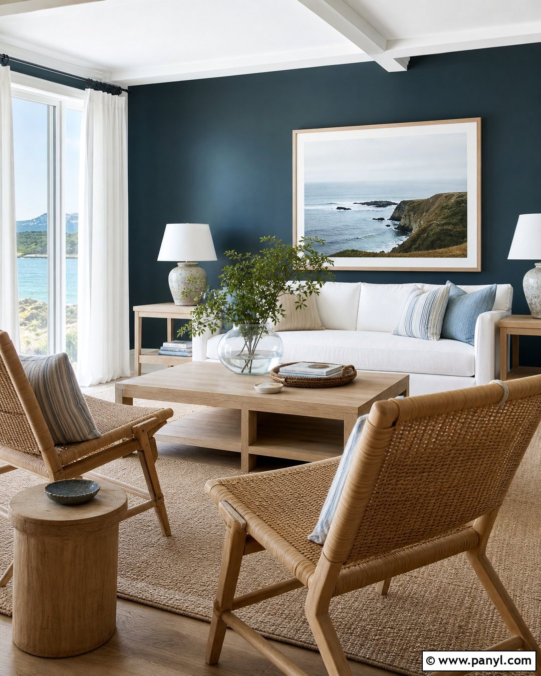 Deep Green Coastal Wall - 30 deep green wall ideas