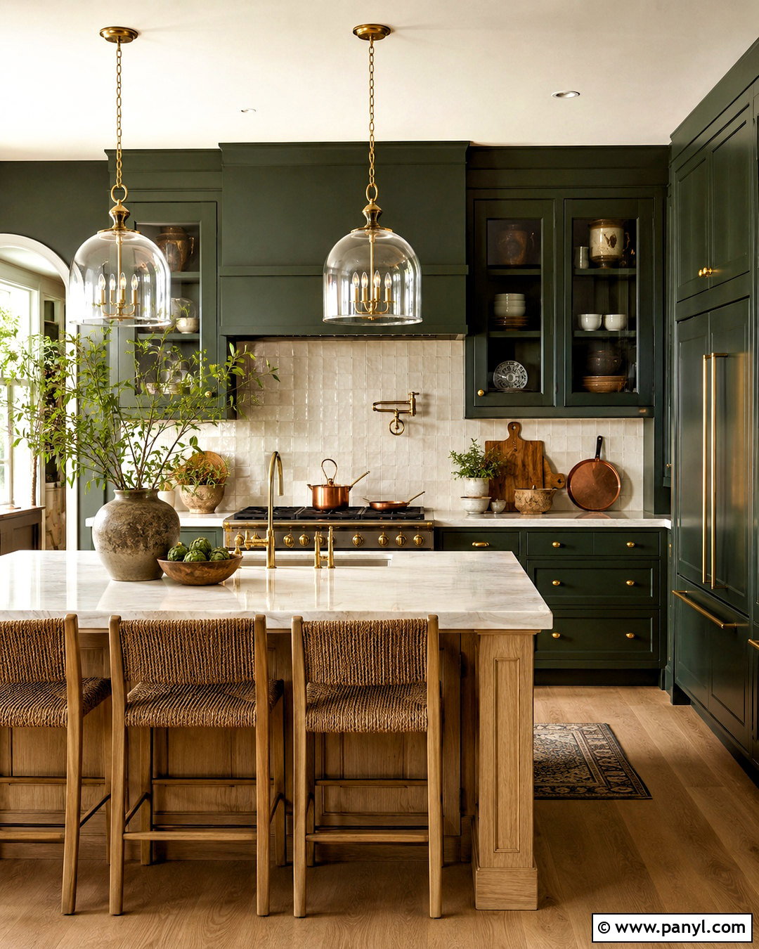 Deep Green Dark Walls Kitchen - 40 dark walls