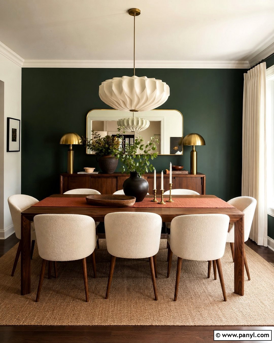 Deep Green Dining Room Accent Wall - 30 deep green accent wall ideas