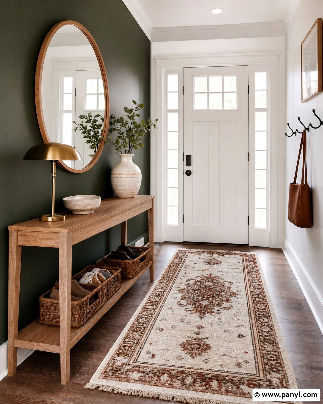 Deep Green Entryway Wall - 30 deep green wall ideas