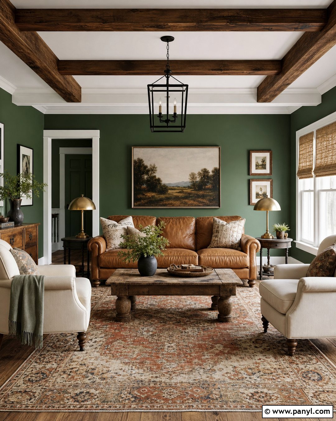 Deep Green Farmhouse Walls - 35 Farmhouse Wall Colors