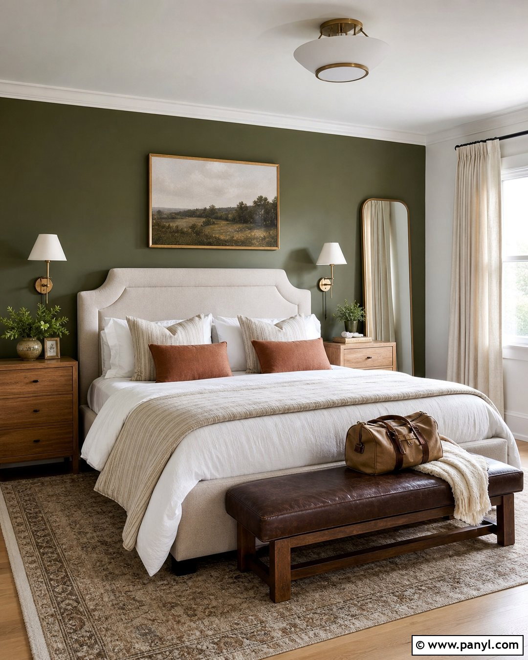 Deep Green Guest Room Wall - 30 deep green wall ideas