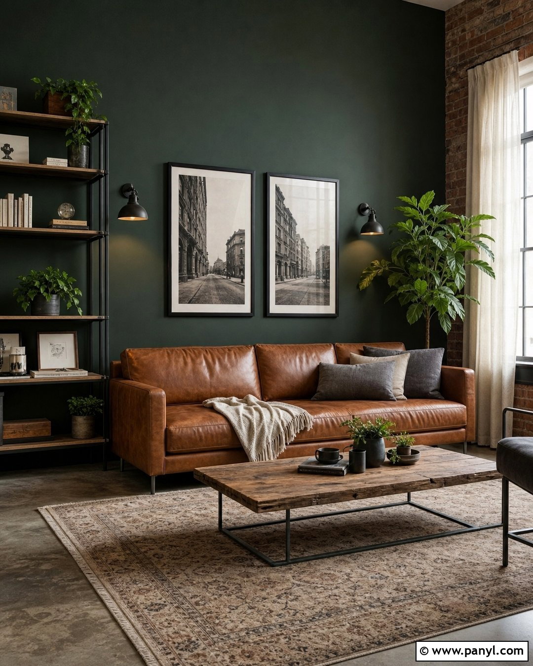 Deep Green Industrial Wall - 30 deep green wall ideas