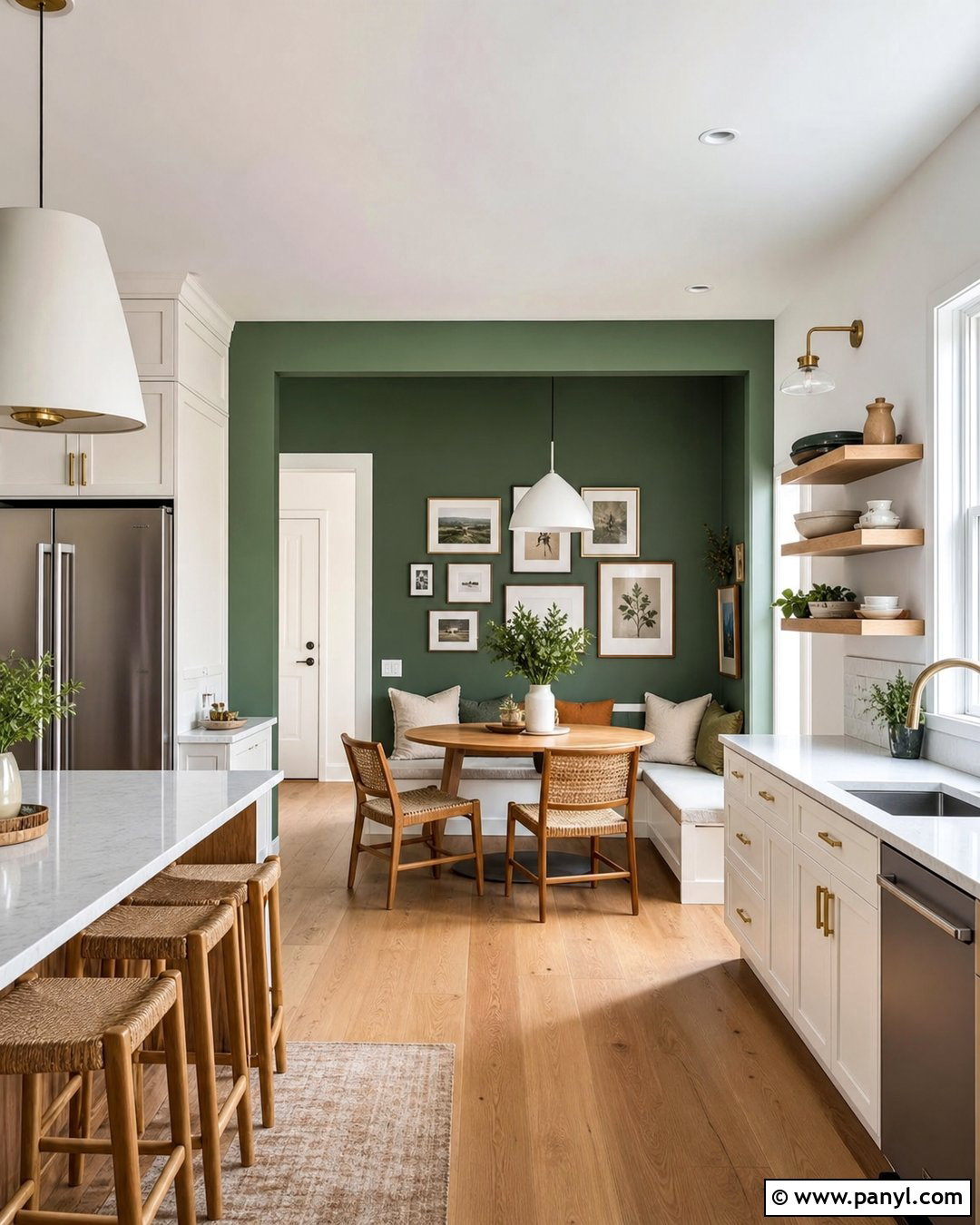 Deep Green Kitchen Accent Wall - 30 deep green accent wall ideas