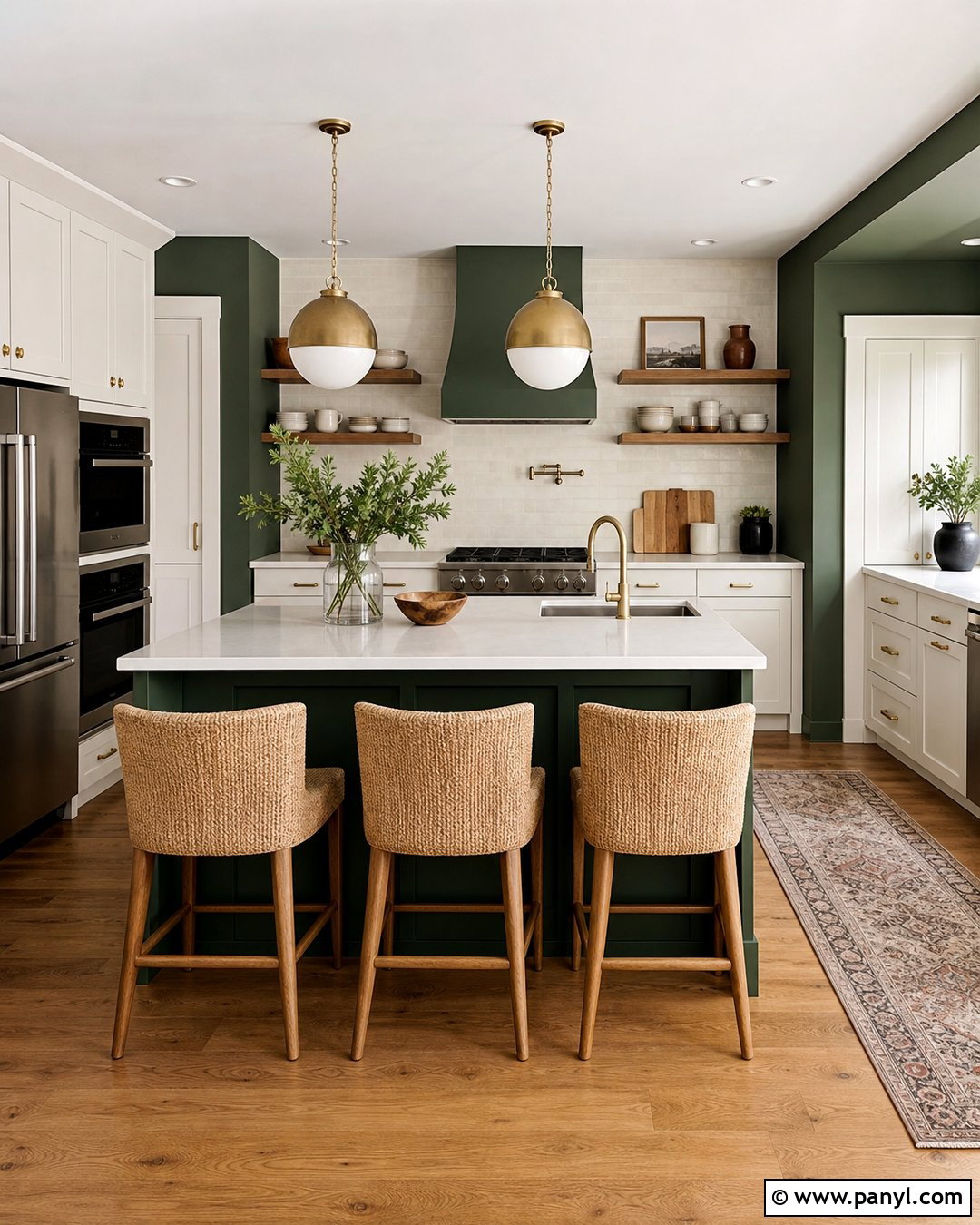 Deep Green Kitchen Wall - 30 deep green wall ideas