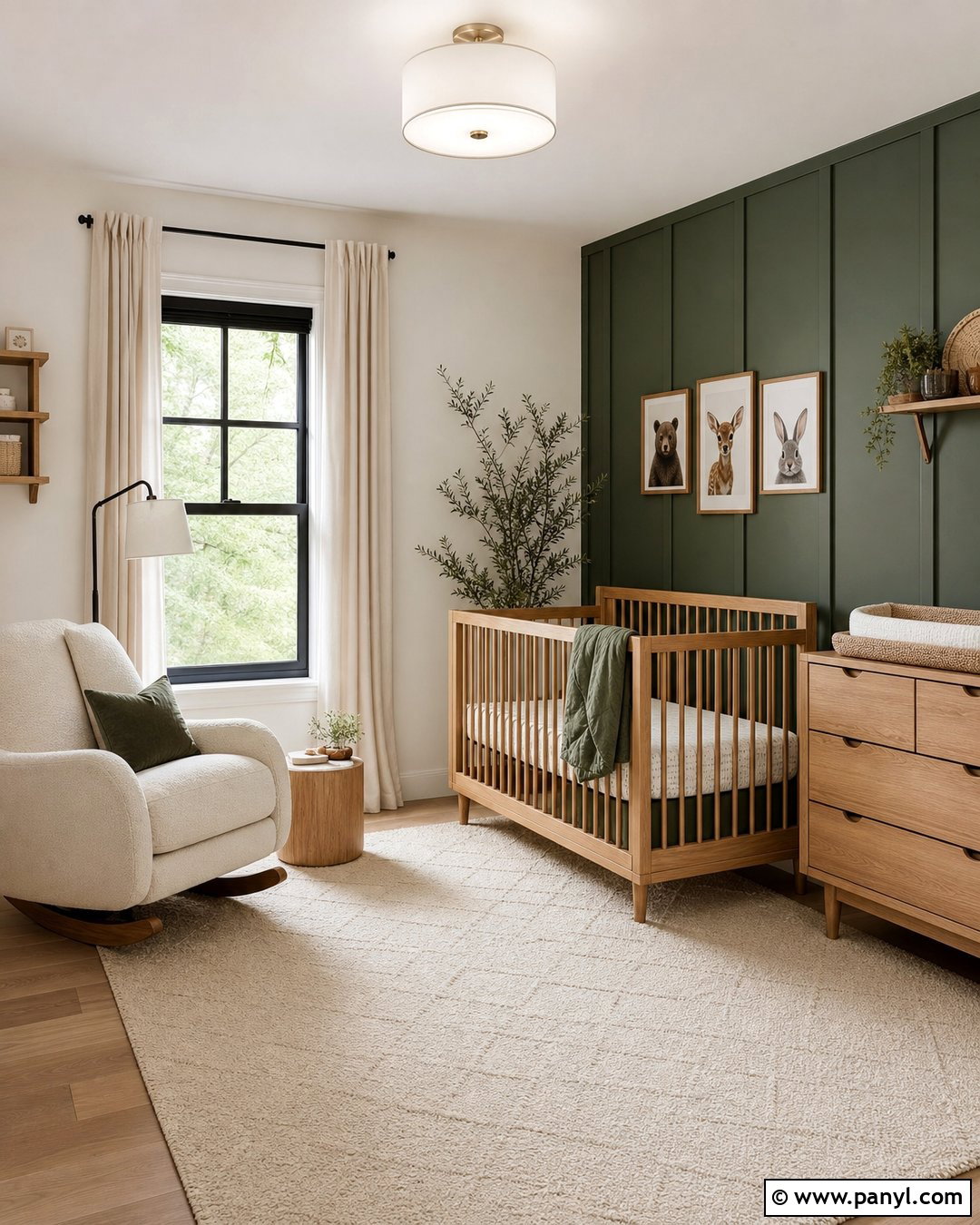 Deep Green Nursery Wall - 30 deep green wall ideas