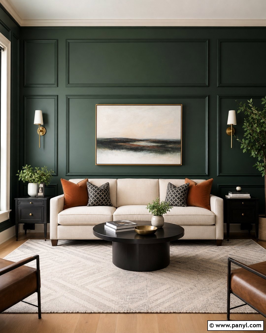 Deep Green Paneled Wall - 30 deep green wall ideas