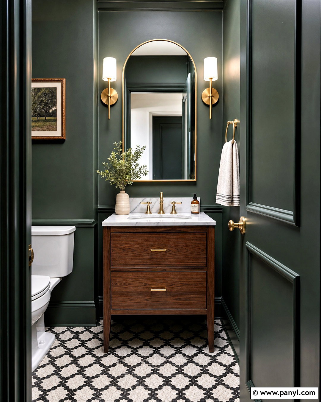 Deep Green Powder Room Walls - 20 green wall ideas