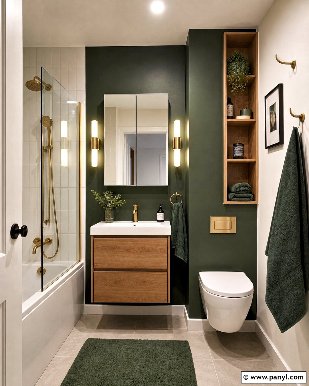 Deep Green Small Bathroom - 20 deep green bathroom ideas
