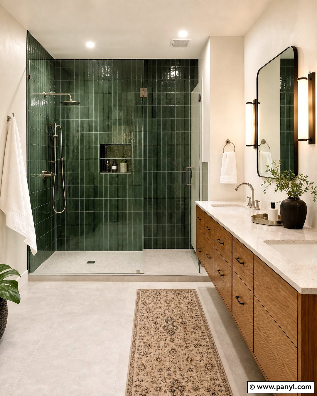 Deep Green Tile Bathroom - 20 deep green bathroom ideas