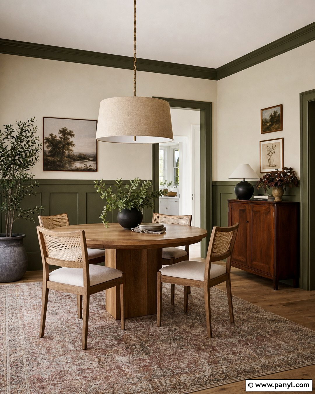 Deep Green Two Tone Wall - 30 deep green wall ideas
