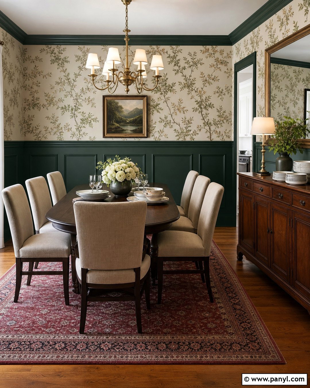 Deep Green Wainscoting Wall - 30 deep green wall ideas