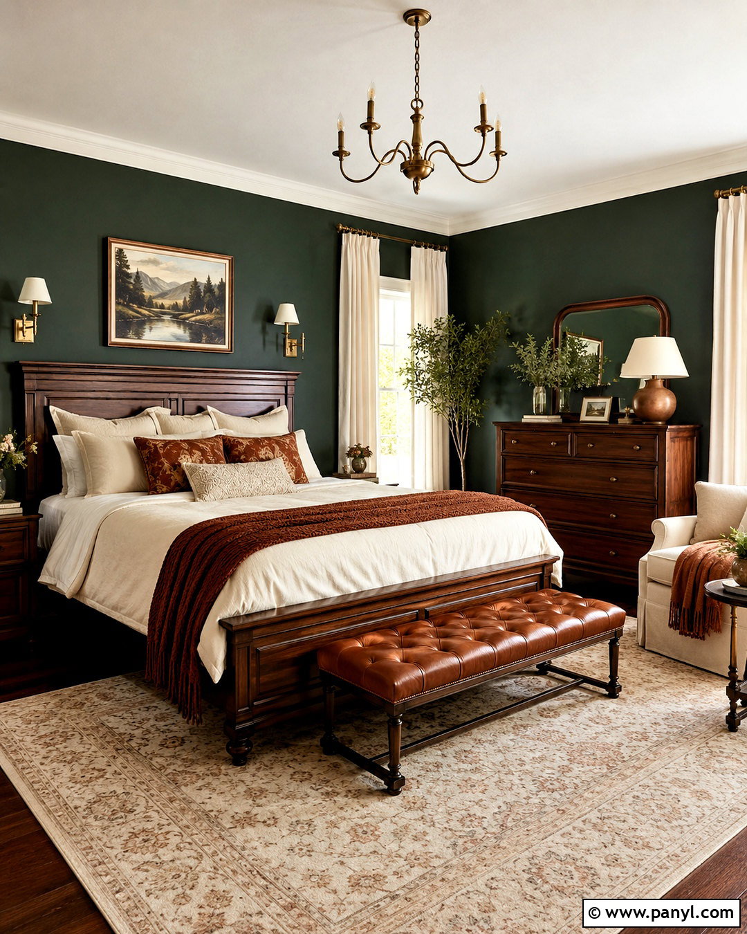 Deep Green Walls With Dark Wood Furniture - 20 What Color Walls Go With Dark Wood Furniture Ideas