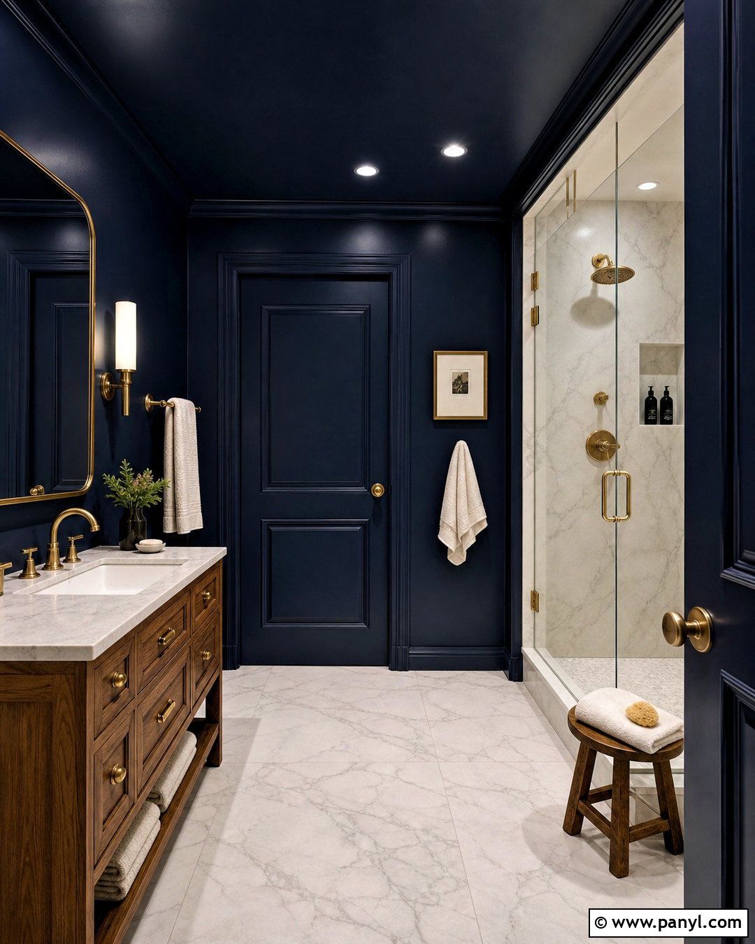 Deep Inky Blue Bathroom Paint - 20 blue paint colors for bathroom ideas