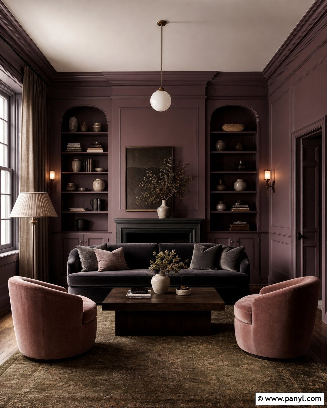 Deep Mauve Gothic Sitting Room - 20 Gothic Paint Colors Dark Walls