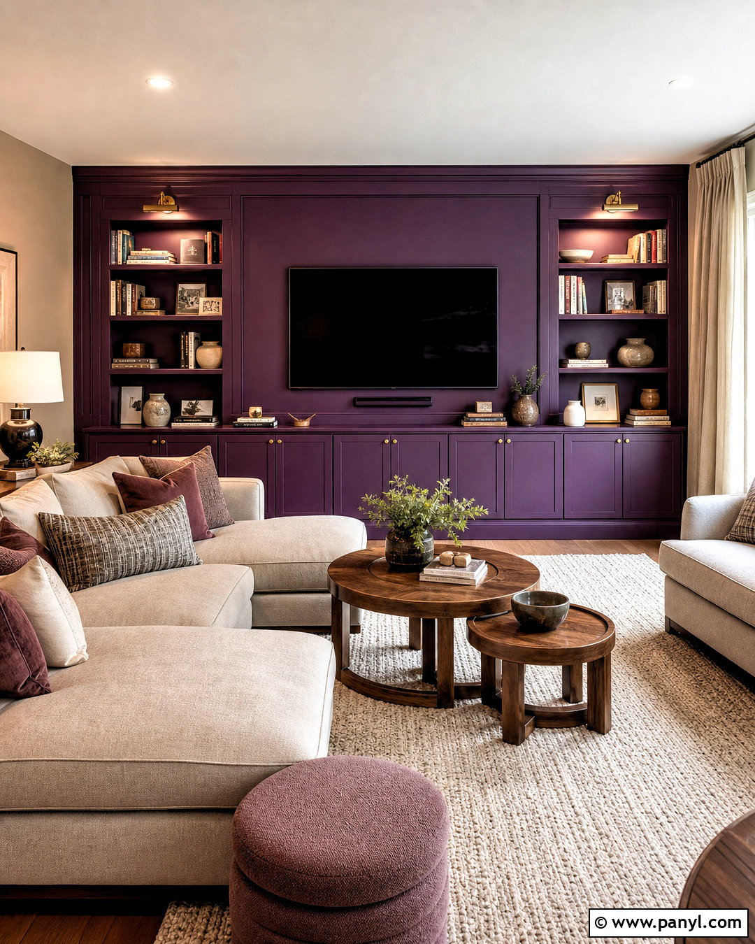 Deep Mulberry Purple Family Room - 20 royal purple paint colors