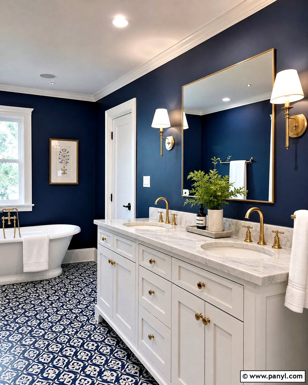 Deep Navy Bathroom - 20 bathroom paint colors