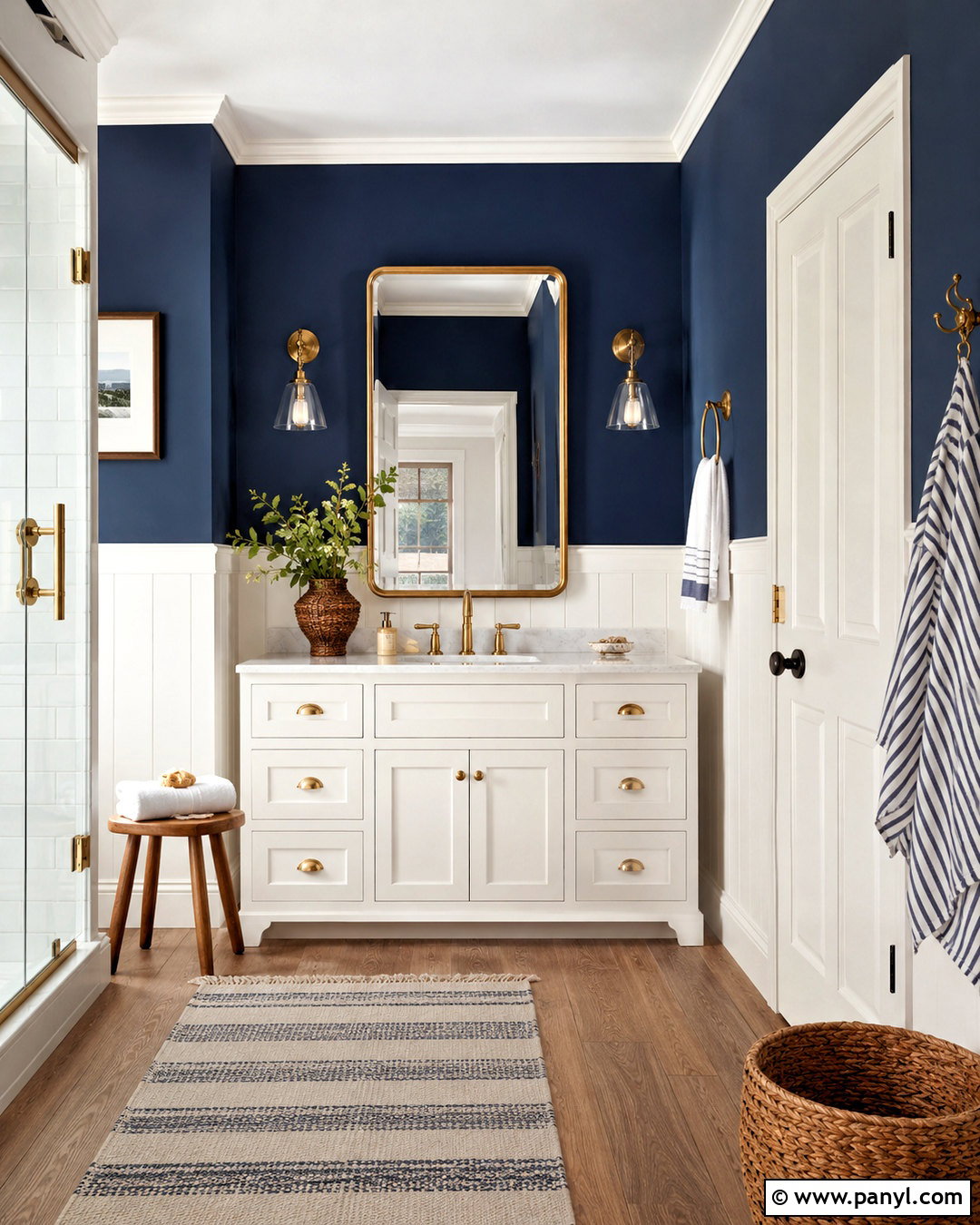 Deep Navy Bathroom Walls - 20 paint colors for bathroom walls