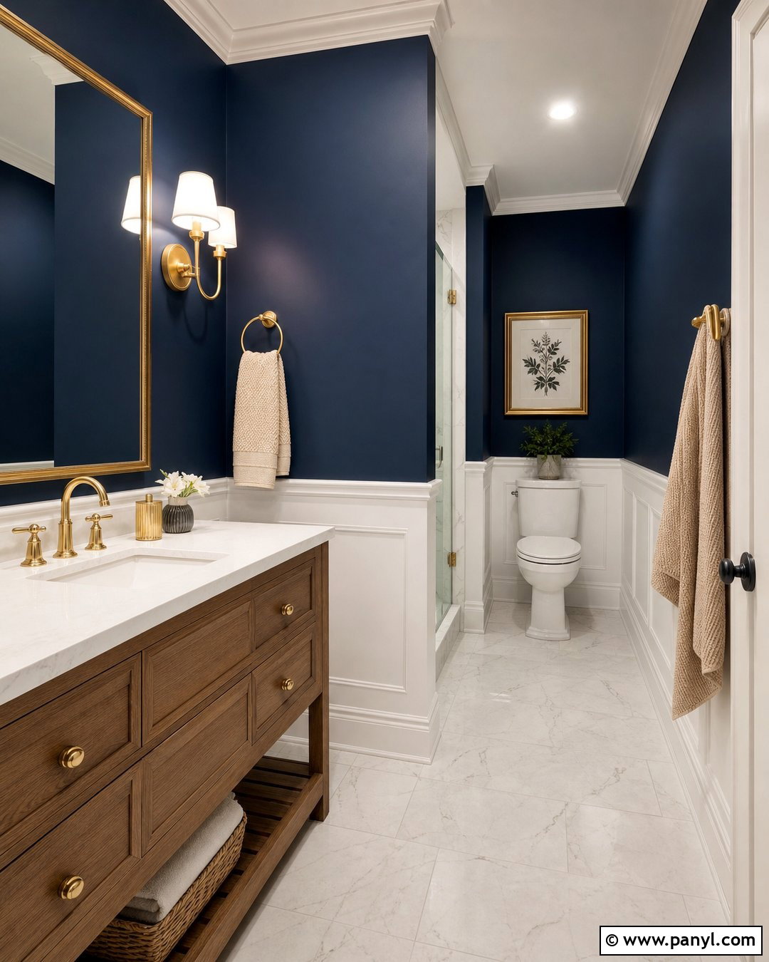 Deep Navy Bathroom Walls - 20 Best Colors For Bathroom Walls