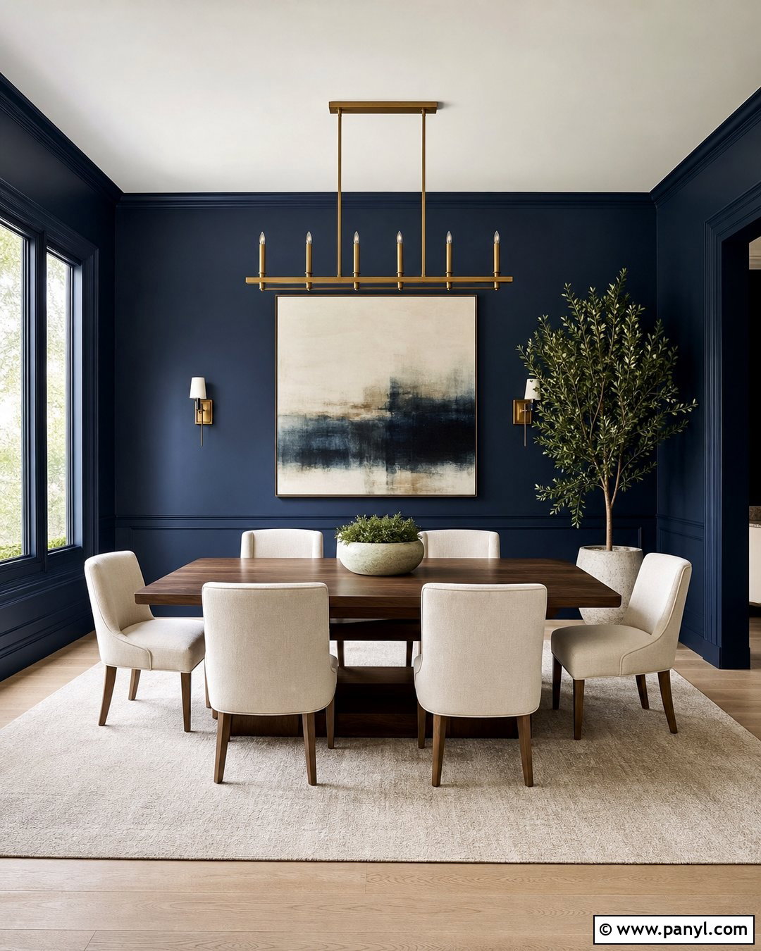 Deep Navy Dining Room Walls - 20 Modern House Wall Colors