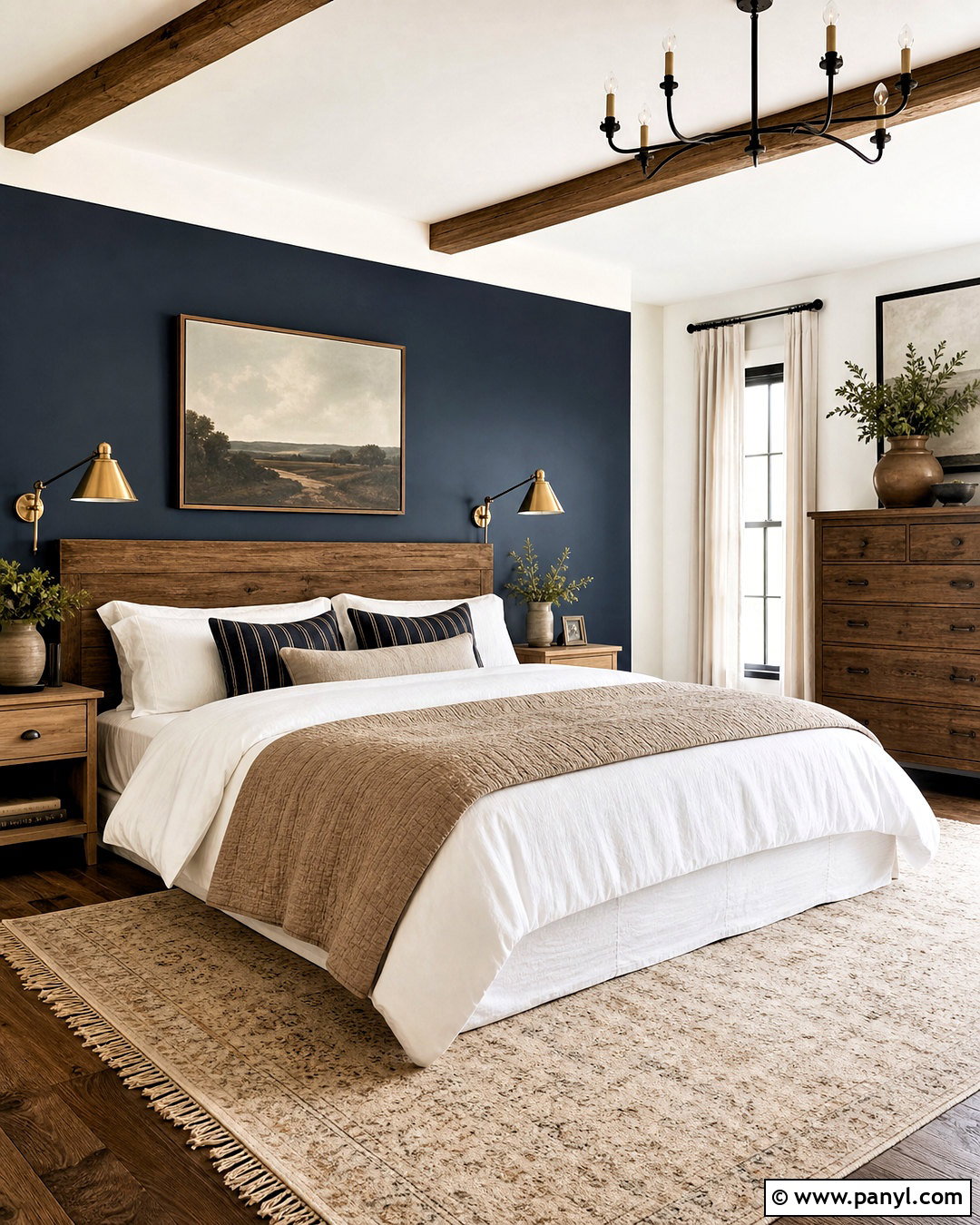 Deep Navy Farmhouse Bedroom - 20 farmhouse bedroom paint colors