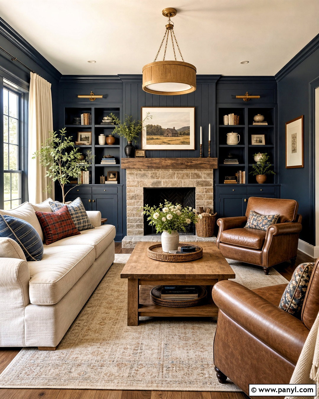 Deep Navy Farmhouse Living Room Paint - 20 farmhouse living room paint colors