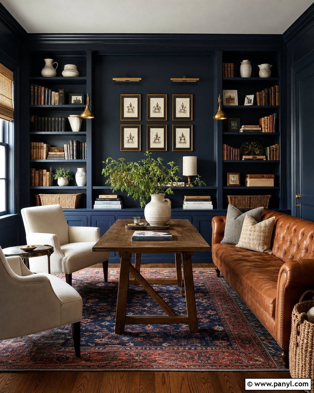 Deep Navy Farmhouse Walls - 20 Farmhouse Style Wall Colors