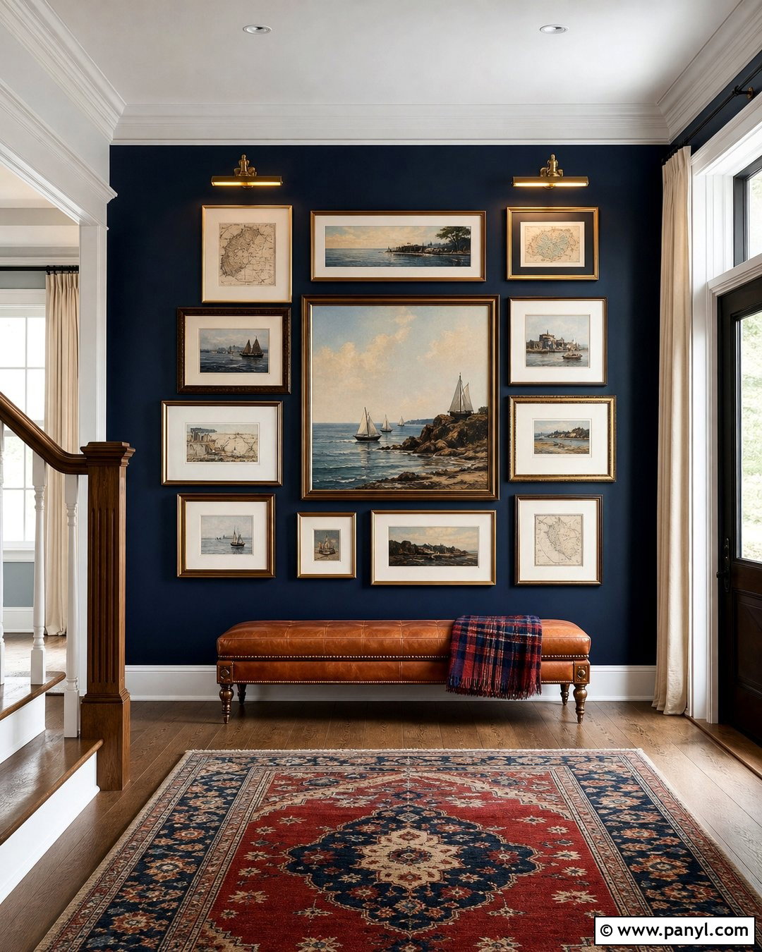 Deep Navy Gallery Wall - 25 Gallery Wall Colors