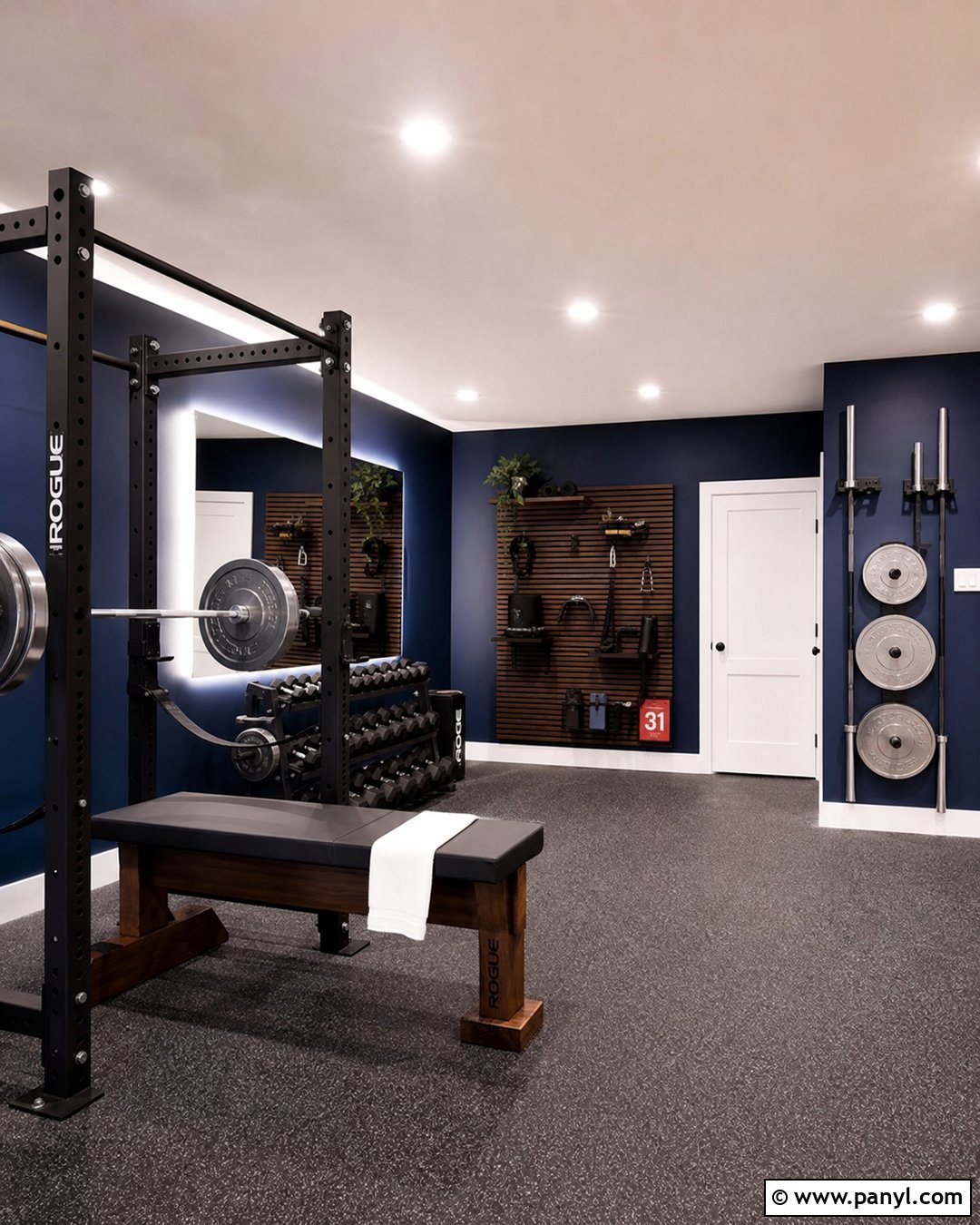 Deep Navy Home Gym Walls - 30 Home Gym Wall Color Ideas