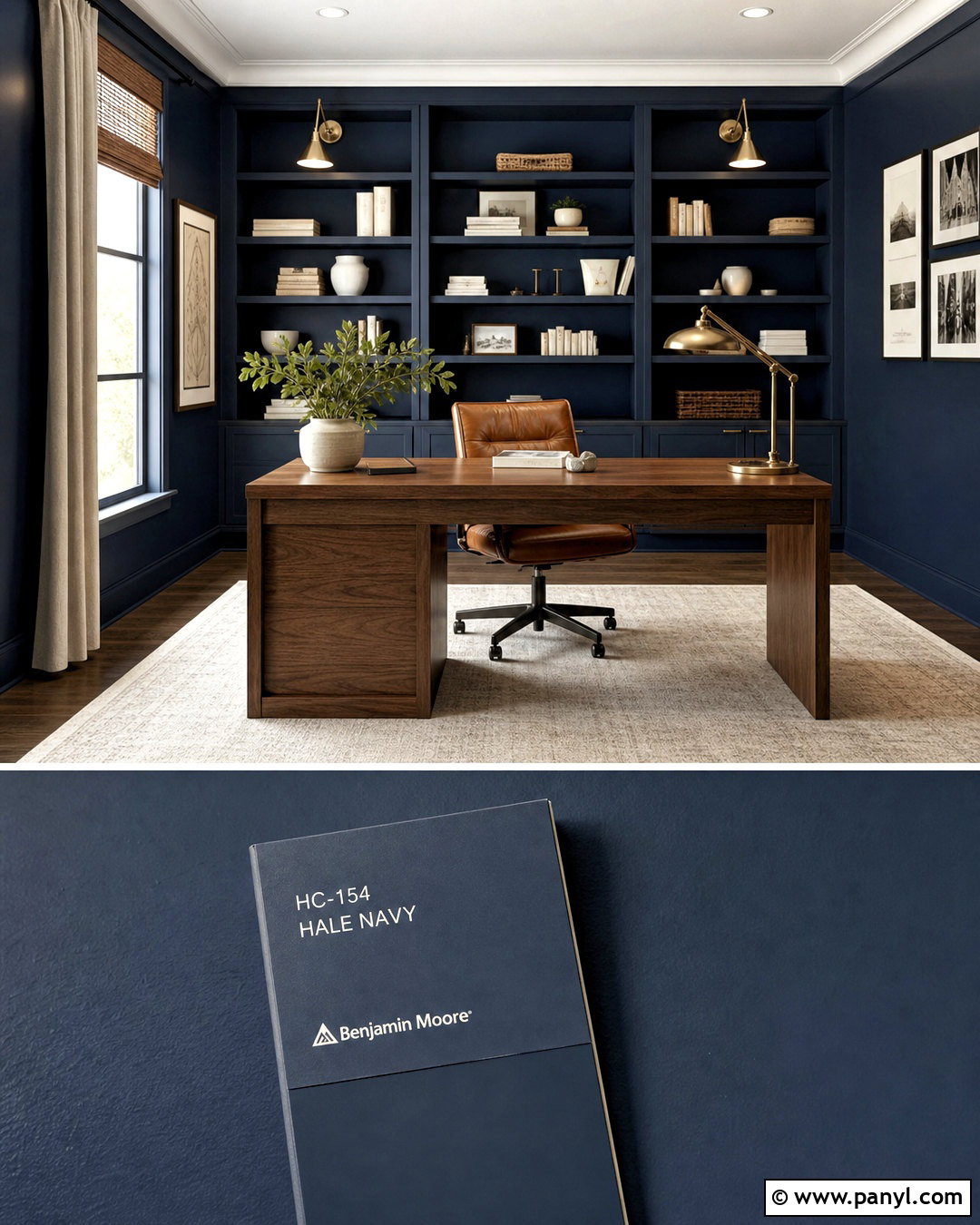 Deep Navy Home Office Paint Color - 20 room paint colour ideas