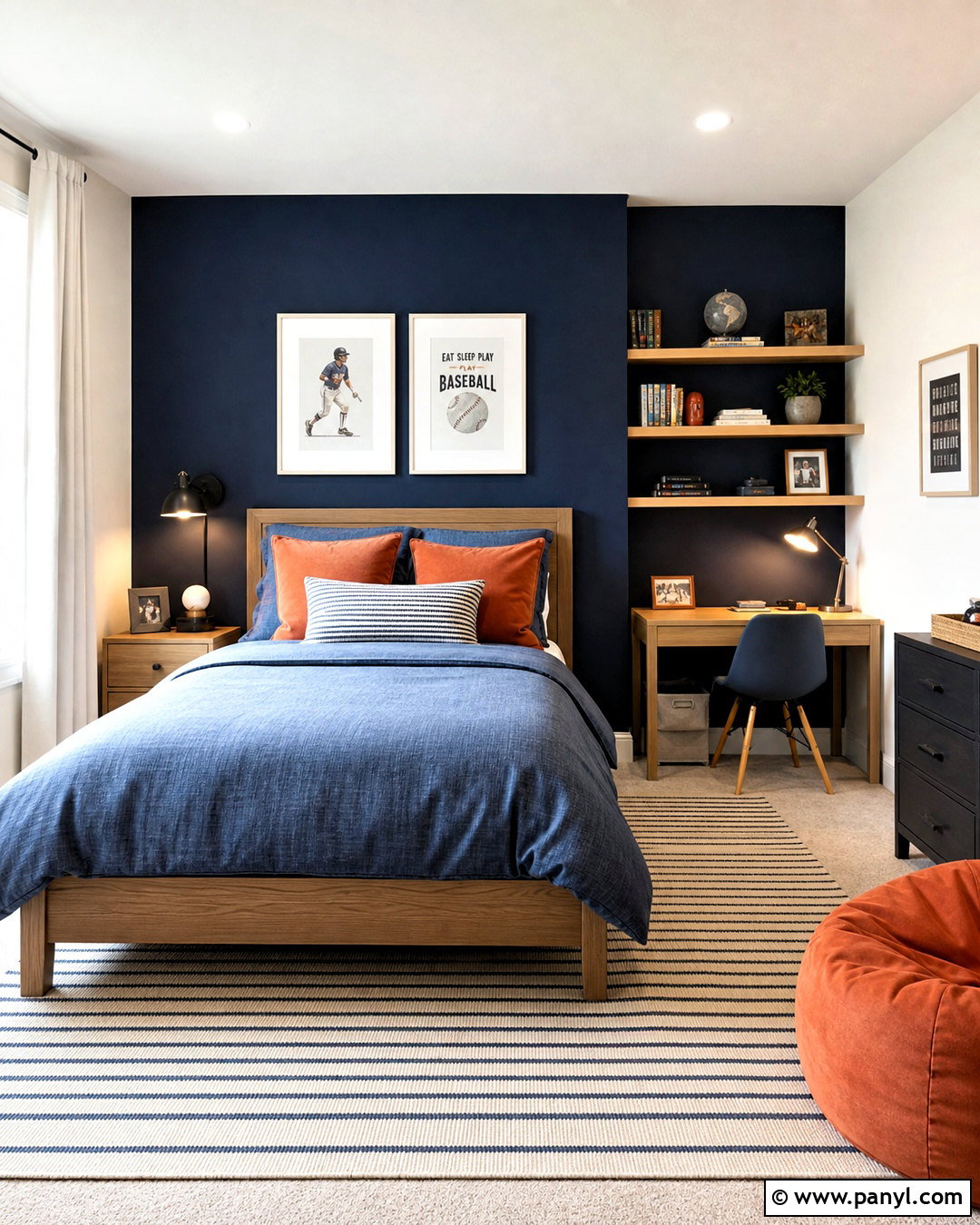 Deep Navy Kids Room - 20 kids room wall color ideas
