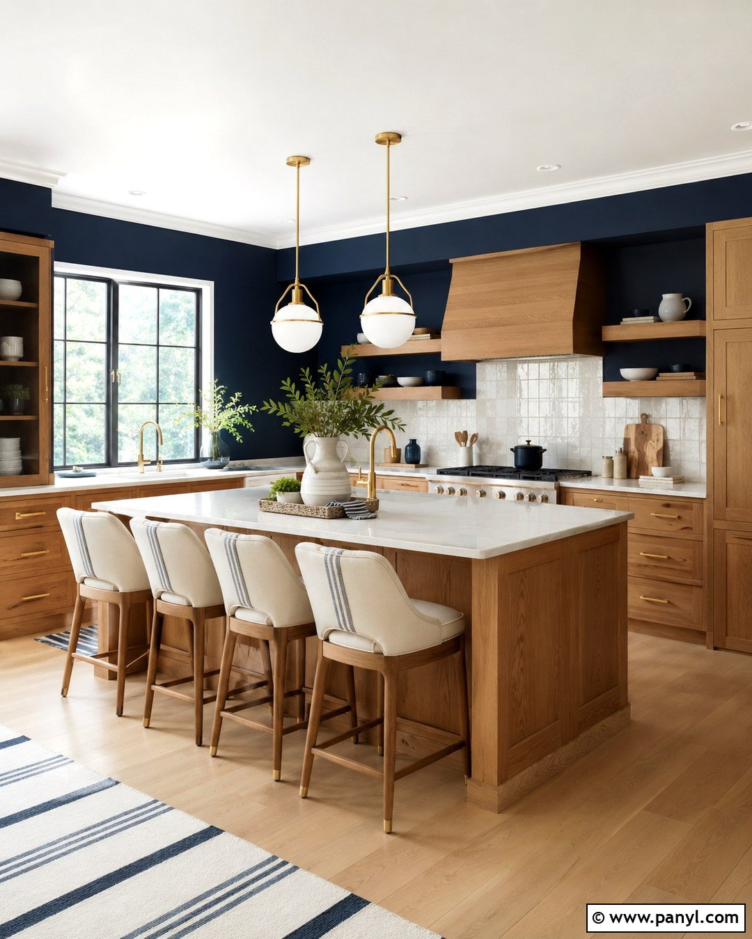 Deep Navy Kitchen Wall Color - 20 Kitchen Wall Color With Oak Cabinets