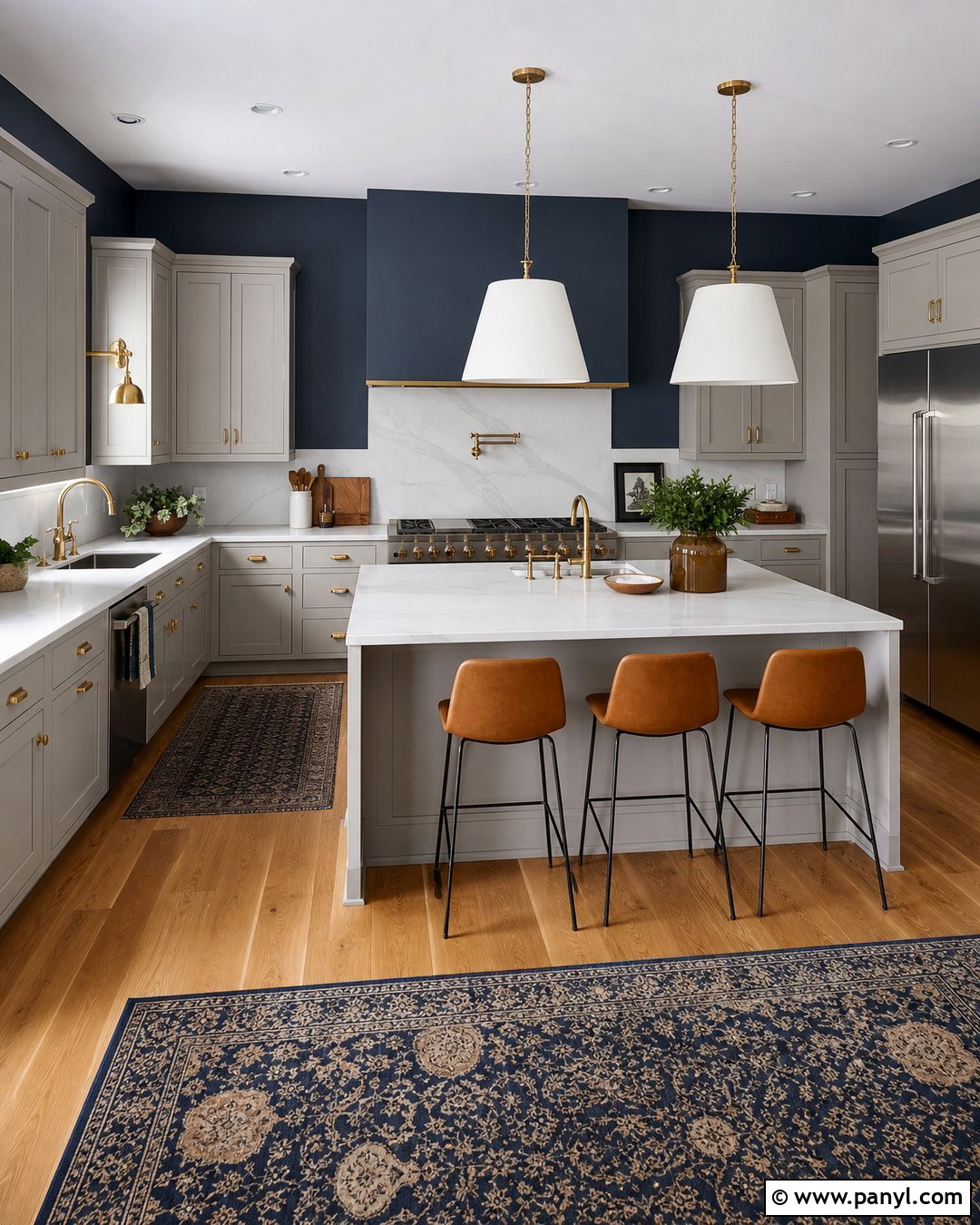 Deep Navy Kitchen Walls - 35 Kitchen Wall Colors With Grey Cabinets