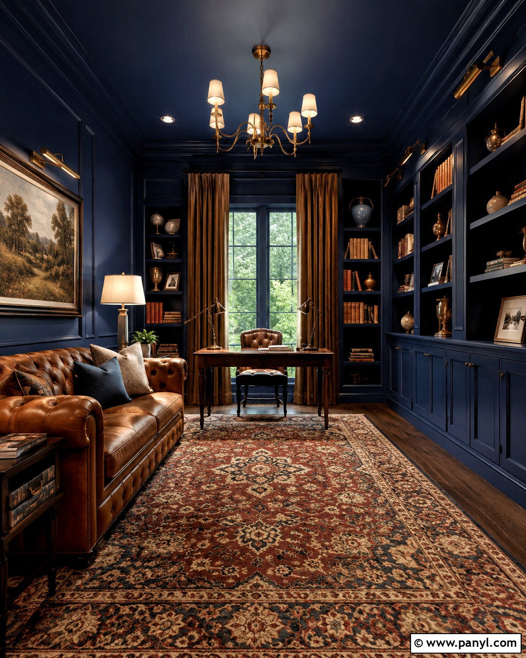 Deep Navy Library Paint Color - 20 paint color trends