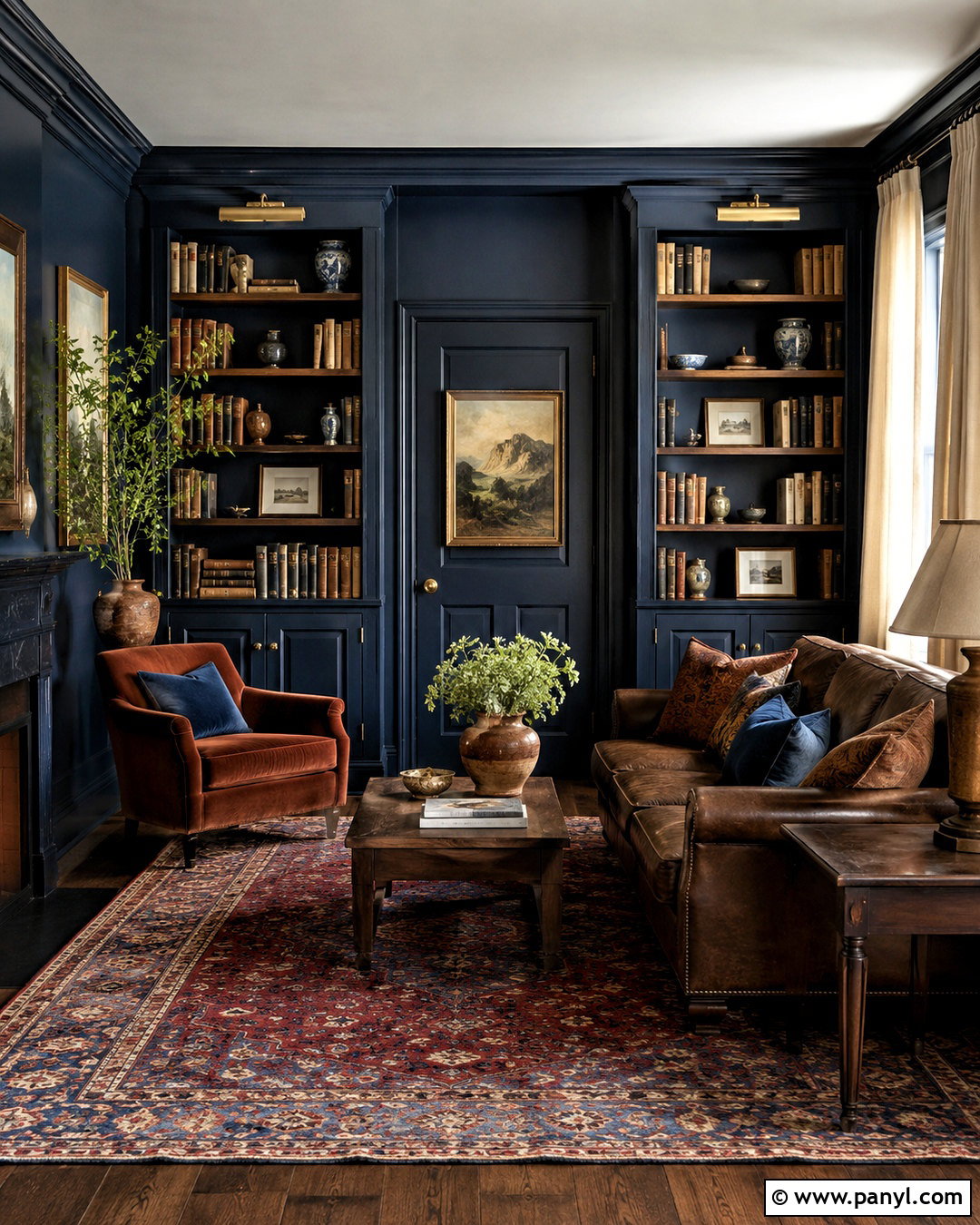 Deep Navy Library - 20 best paint colors for interior ideas