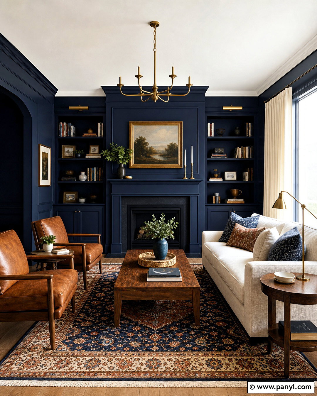 Deep Navy Living Room Paint - 20 wall paints for living room colour ideas