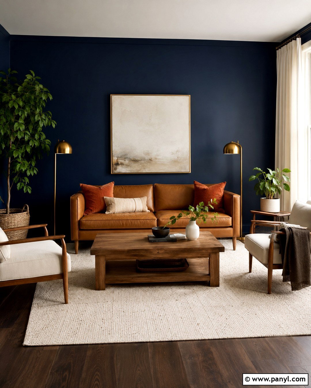Deep Navy Living Room Wall Paint - 20 Bold Wall Paint Ideas