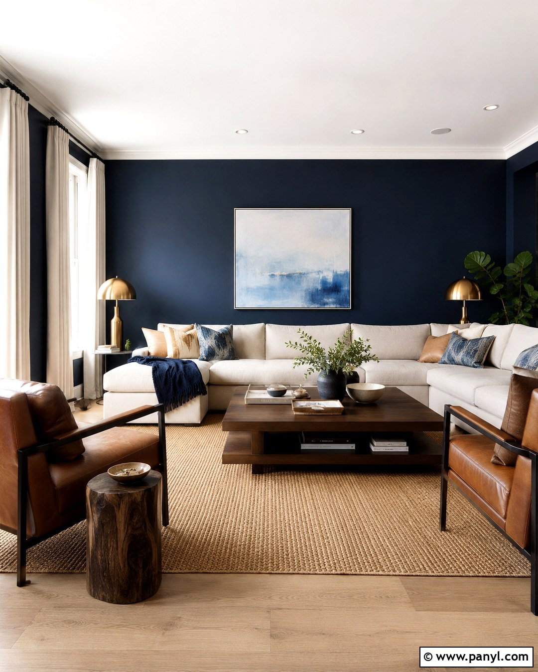 Deep Navy Living Room Walls - 20 Living Room Wall Color Ideas Modern Ideas
