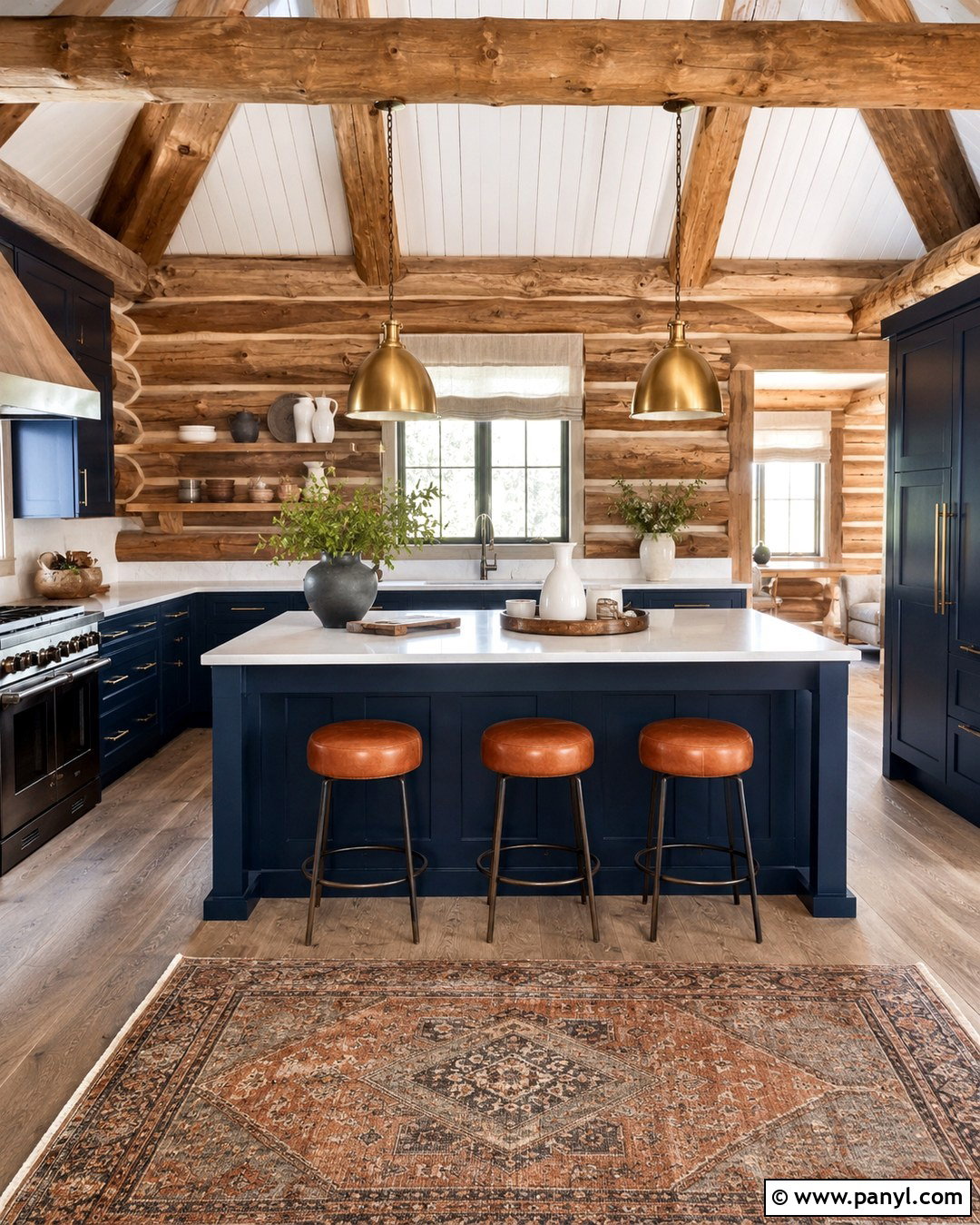 Deep Navy Log Cabin Interior - 20 Log Cabin Interior Colors