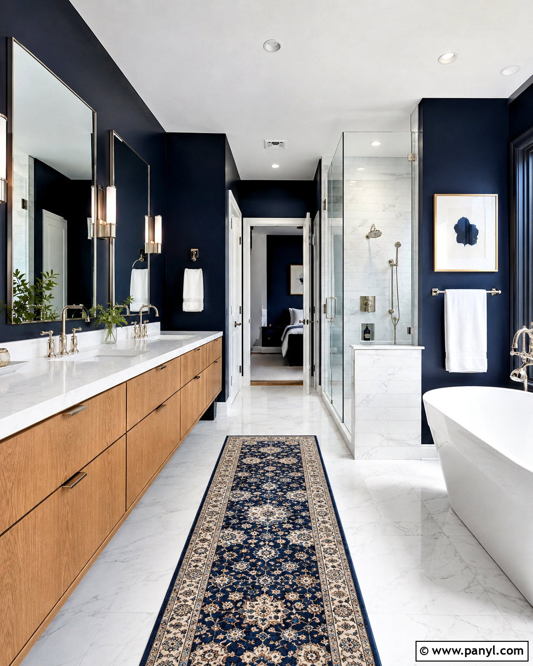Deep Navy Master Bath - 20 master bath paint colors