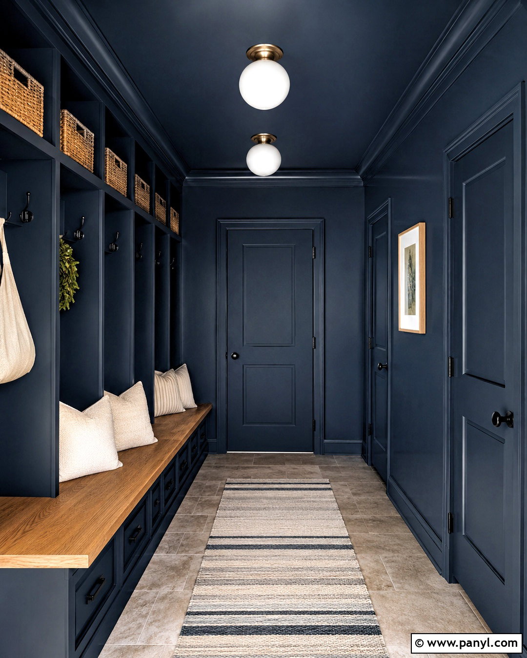 Deep Navy Mudroom Walls And Ceiling - 20 dark walls and ceiling ideas