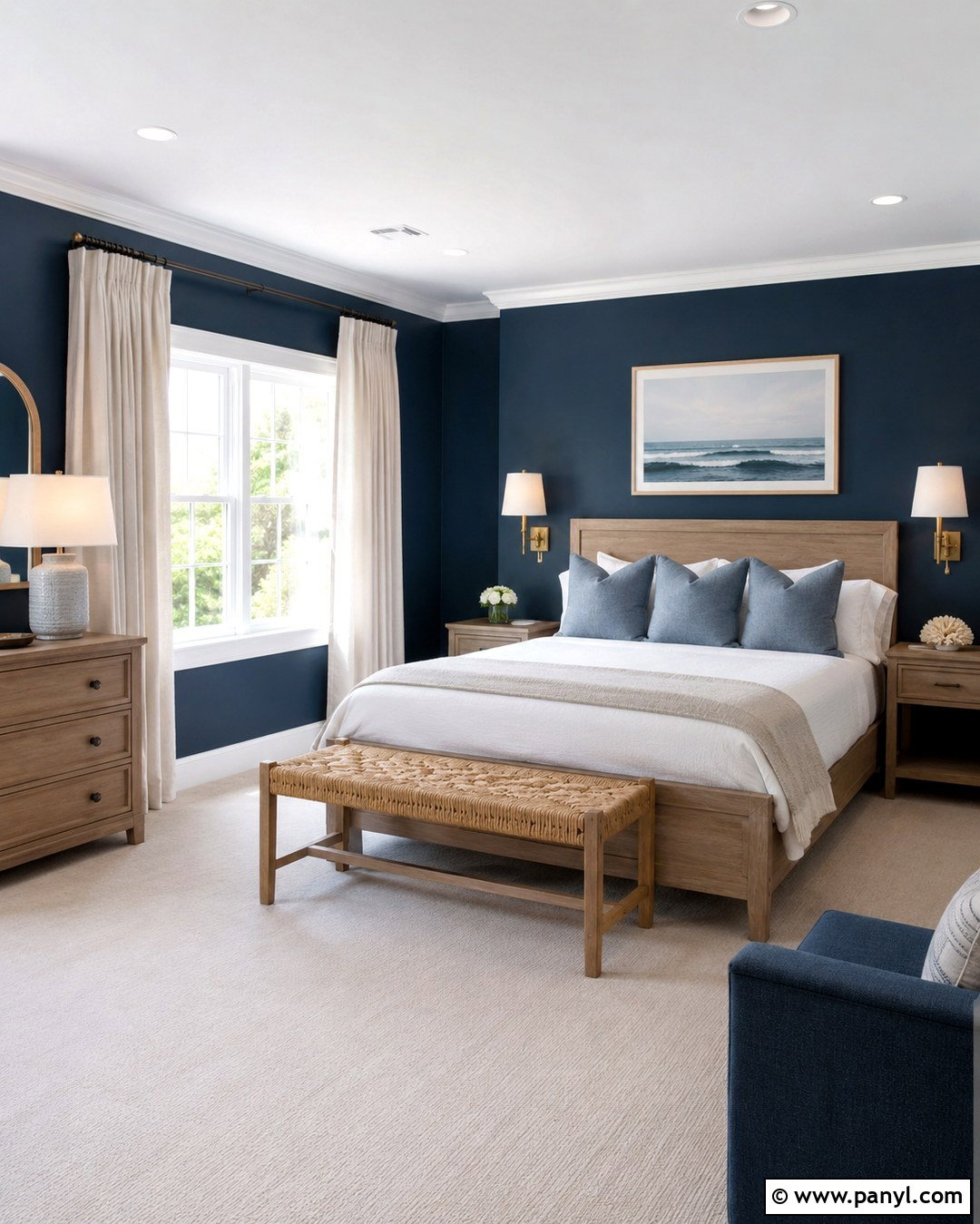 Deep Navy Ocean Bedroom Walls - 20 Ocean Theme Wall Paint Ideas