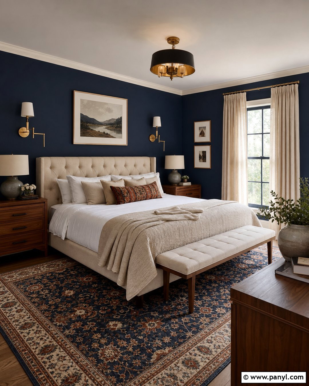 Deep Navy Room Walls - 35 Aesthetic Room Wall Color Ideas