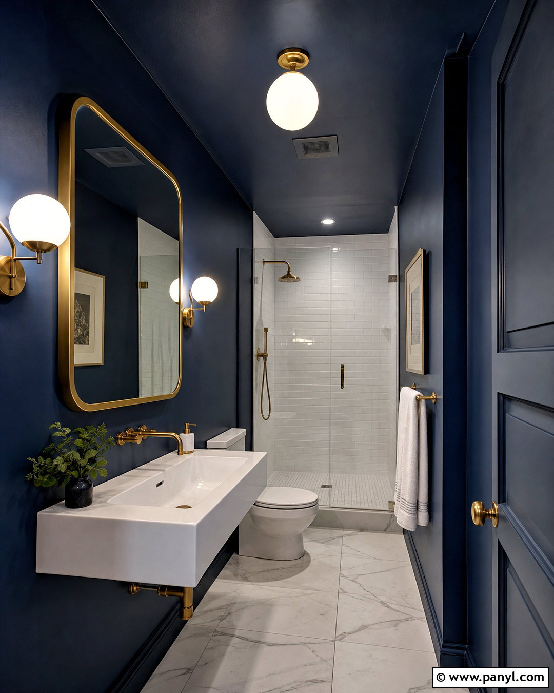 Deep Navy Small Bathroom - 20 small bathroom color ideas paint ideas
