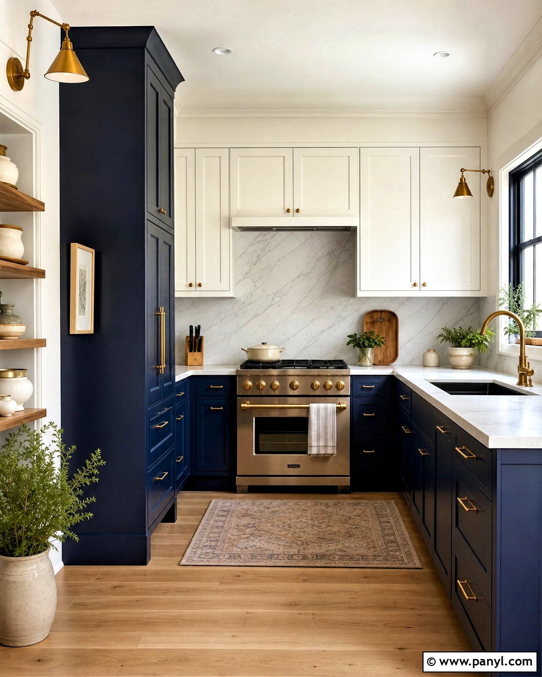 Deep Navy Small Kitchen - 20 small kitchen color ideas